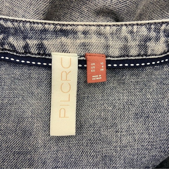 Anthropologie Pilcro Lorelei Tunic Dress Washed Denim Chambray Size 6 - Picture 8 of 11